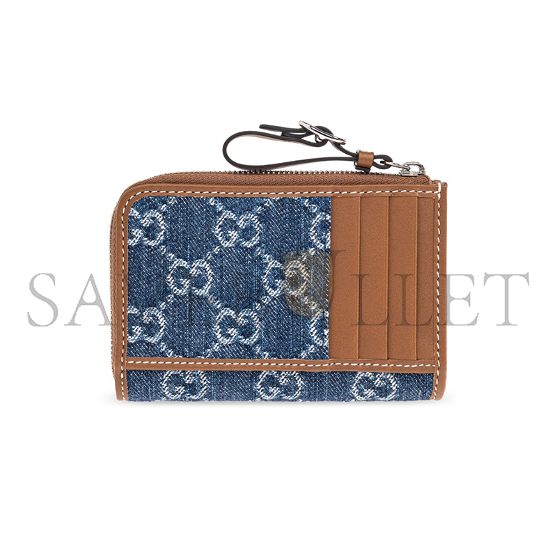 GUCCI GG EMBLEM ZIP CARD CASE 821804 (13*8.5*3cm)